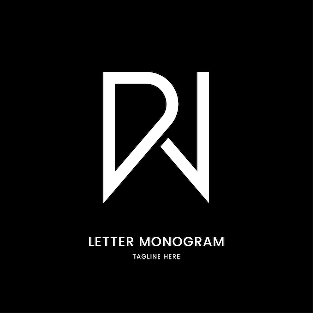 RN monogram flat vector logo