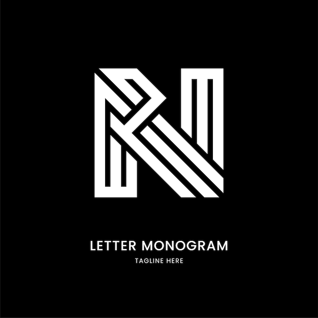 Vector rn monogram flat vector logo