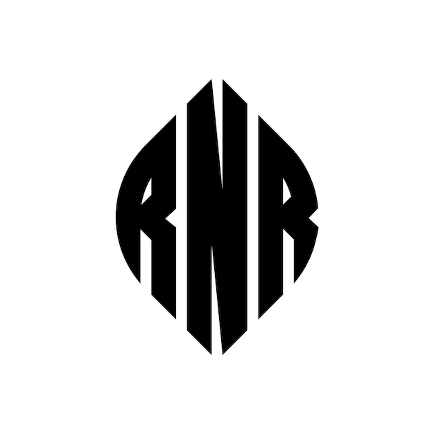 Vettore rnr cerchio lettera logo design con forma di cerchio e ellisse rnr ellisse lettere con stile tipografico le tre iniziali formano un logo cerchio rnr cerchio emblem abstract monogramma lettera mark vettore