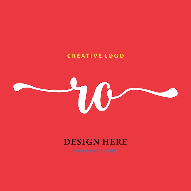 Vettore il logo del lettering ro è semplice, facile da capire e autorevole