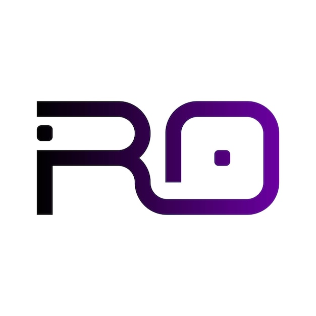 RO типография эмблема начальная монограмма роскошный символ простая икона буква дизайн логотипа