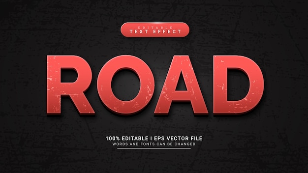 Road 3d text style effect template