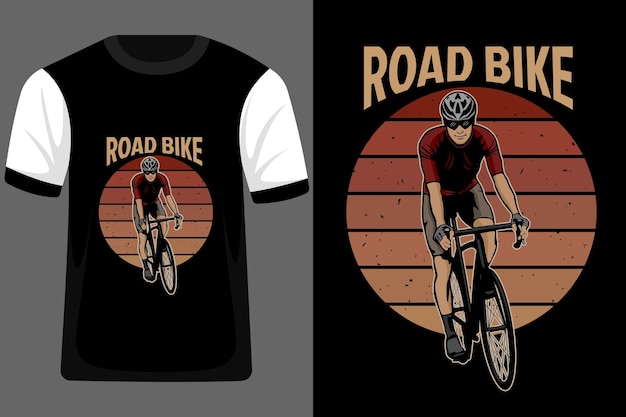 Design della maglietta vintage retrò per bici da strada