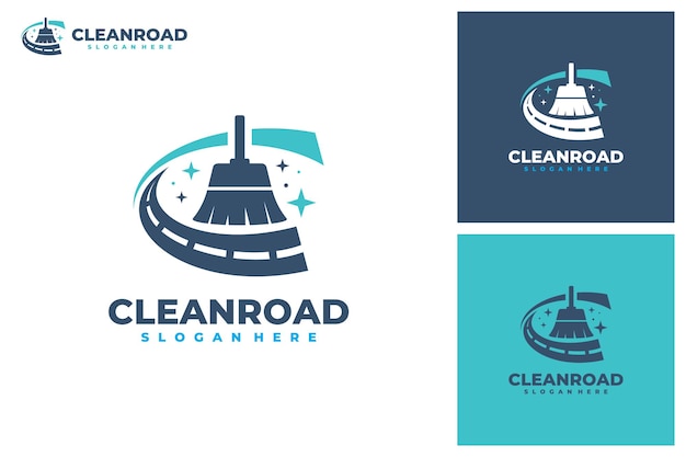 Road cleaning logo vector Cleaning service business logo template design concept