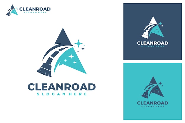 Road cleaning logo vector Cleaning service business logo template design concept