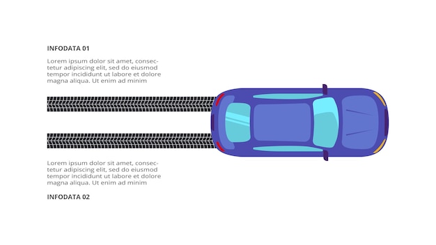 Road concept for infographic with 2 steps options parts or processes Business data visualization