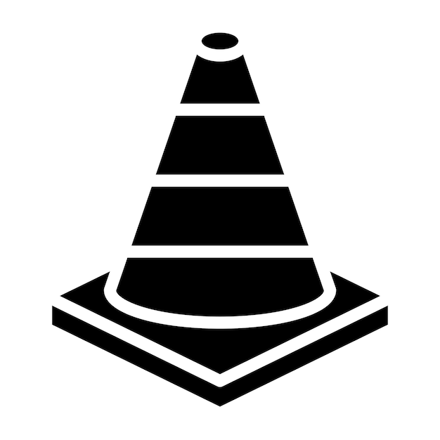 Vector road cone icon style