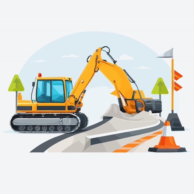 Road construction vector