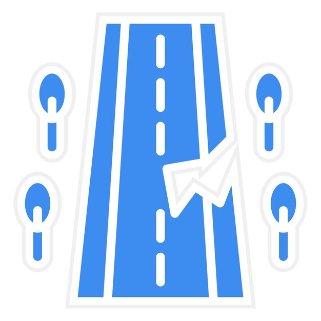 Vector road crack icon style