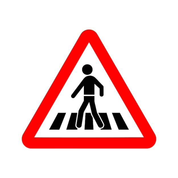 Vector road crossing sign icon