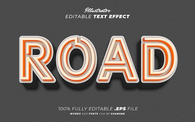 Vector road editable text effect