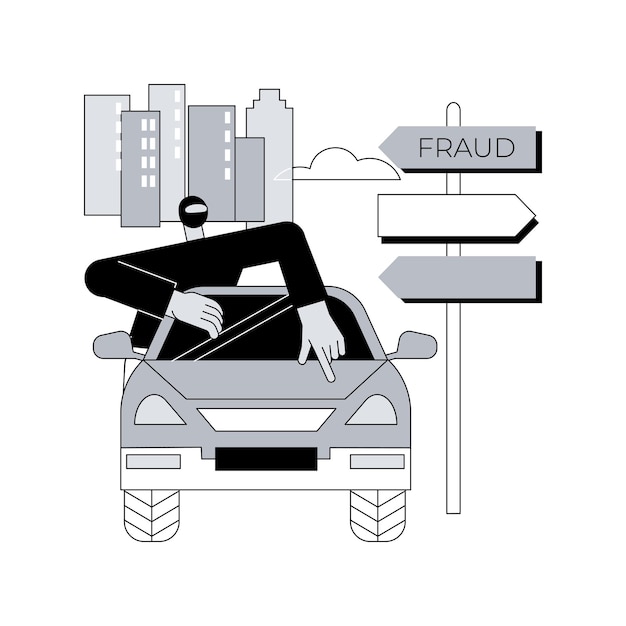 Vector road fraud abstract concept vector illustration