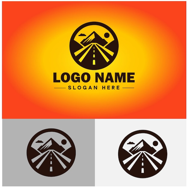 road icon construction logo maintenance highway Transportation traffic theme destination travel logo