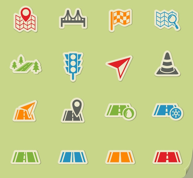 Vector road icon set