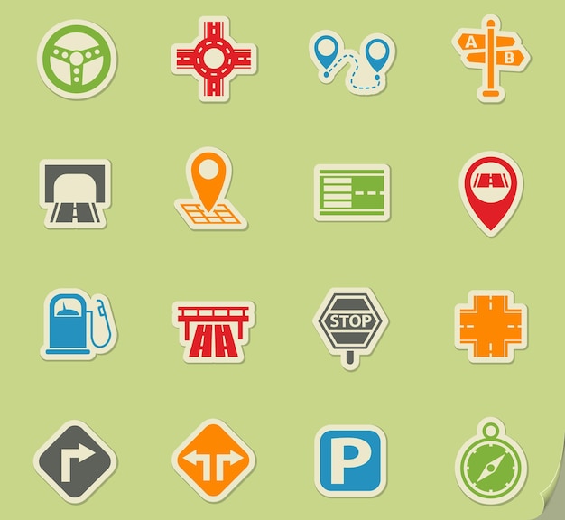 Vector road icon set