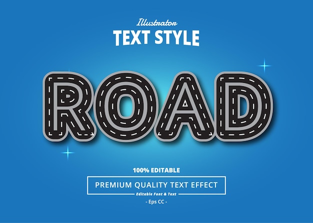 Vector road illustrator text effect