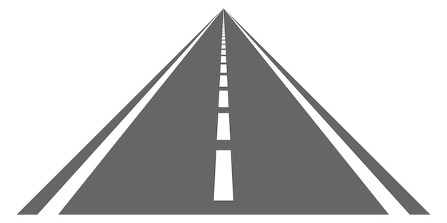 벡터 관점에서 도로 직선 방법 아스팔트 고속도로 흰색 배경에 고립