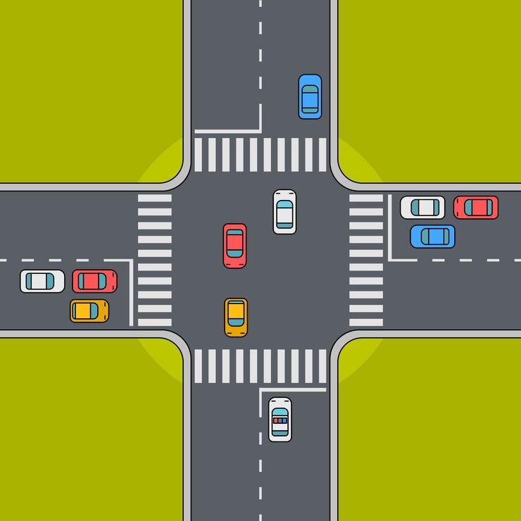 वेक्टर road intersection plan