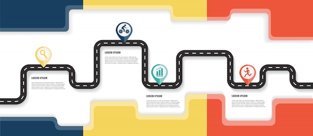 Modello di infografica mappa stradale