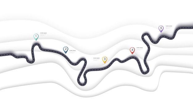 Vettore modello di infografica mappa stradale