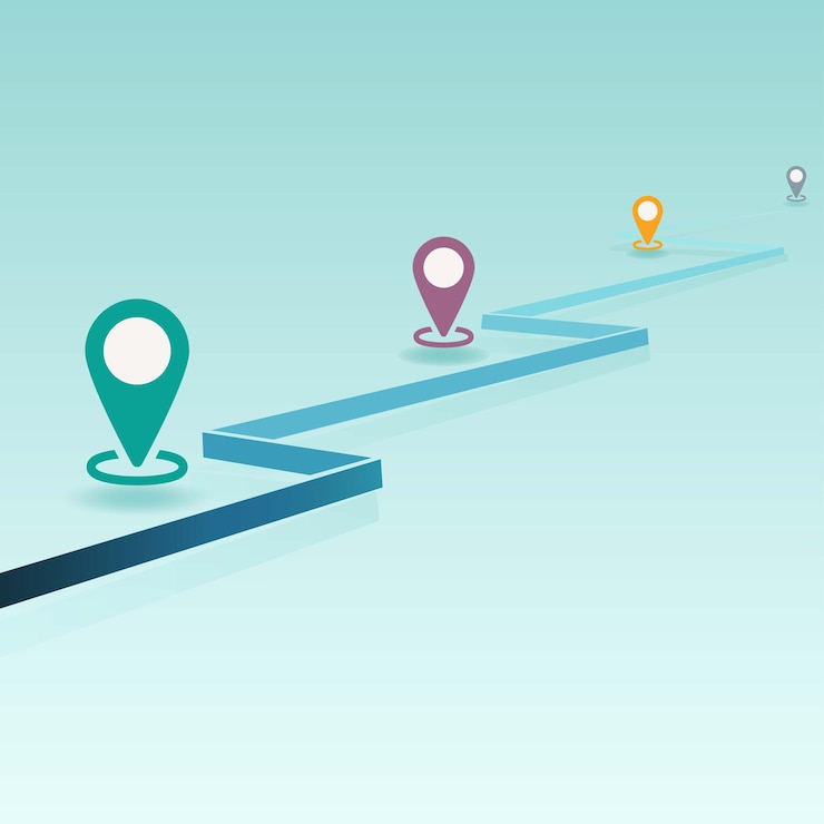 Vector road map pins graphic design vector
