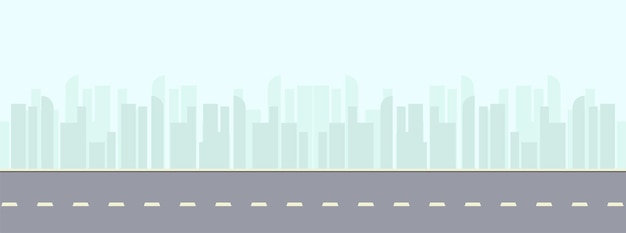 The road outside the city Vector illustration flat cartoon design eps 10