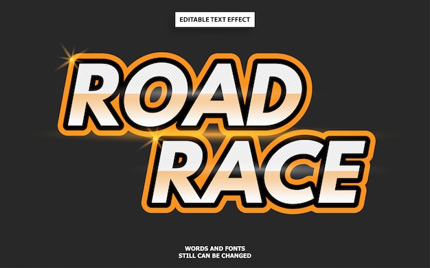 Road race motor stijl bewerkbaar lettertype effect