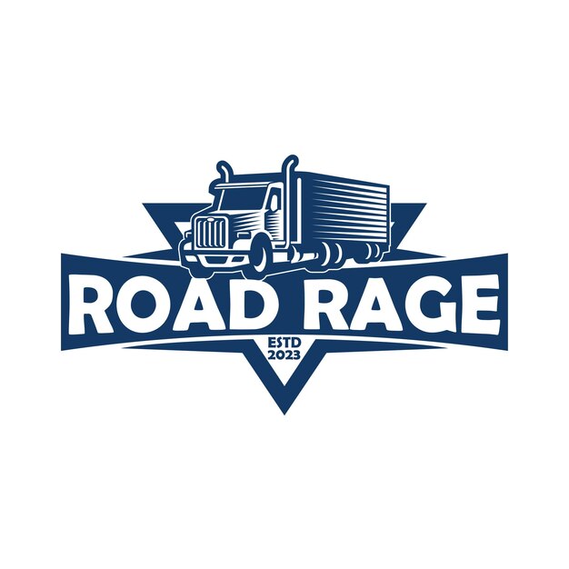 Design del logo aziendale road rage in vettoriale