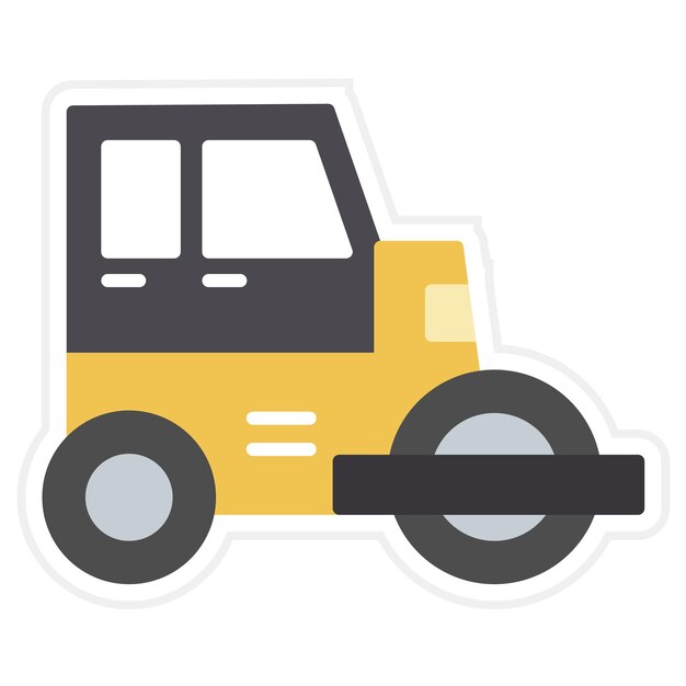 Road Roller Line Illustration