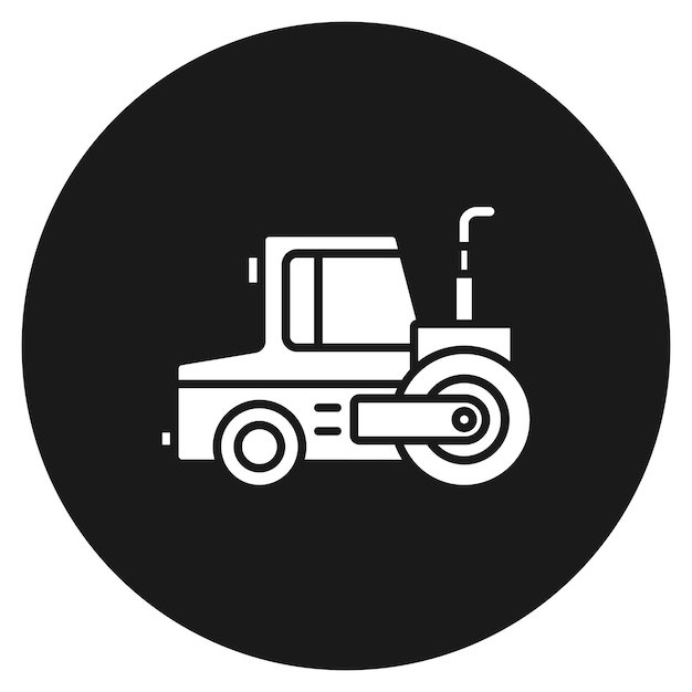 Road roller vector icon can be used for construction tools iconset