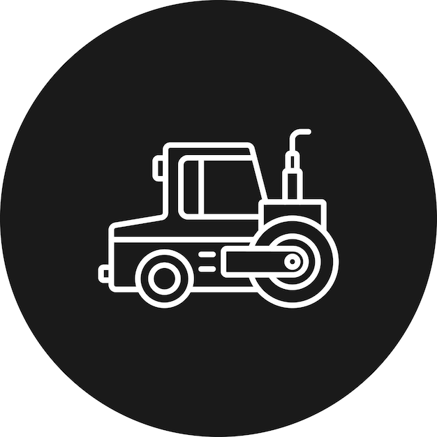 Vector road roller vector icon can be used for construction tools iconset