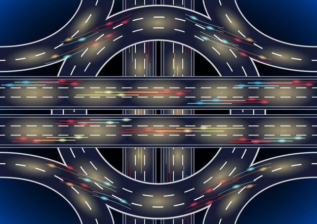 Vector road roundabout interchange background