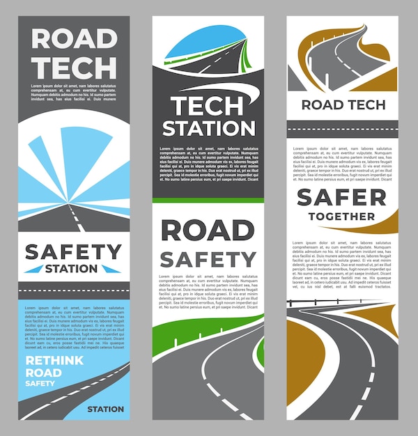 Road safety highway tech industry vertical banner