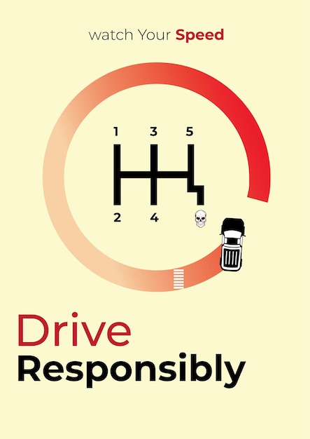 Vector road safety poster