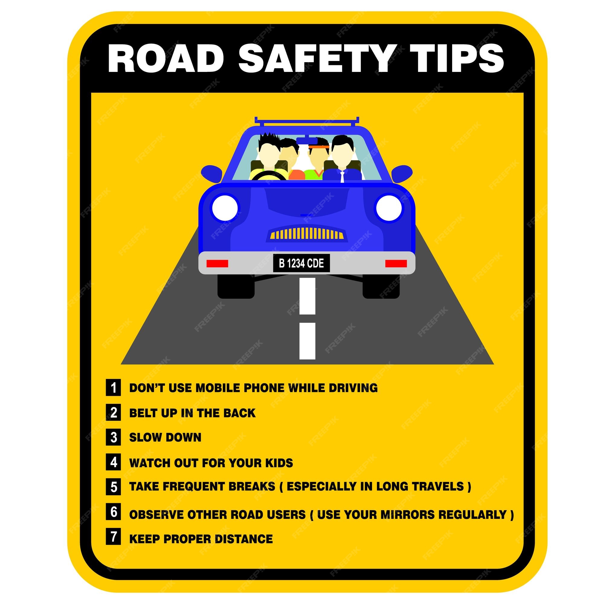 Premium Vector  Road safety tips sign or poster vector