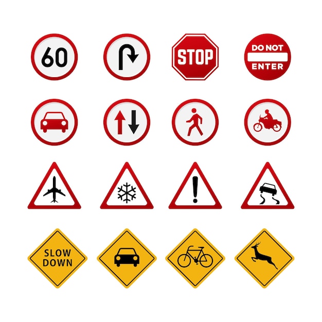 Vector road sign bundle