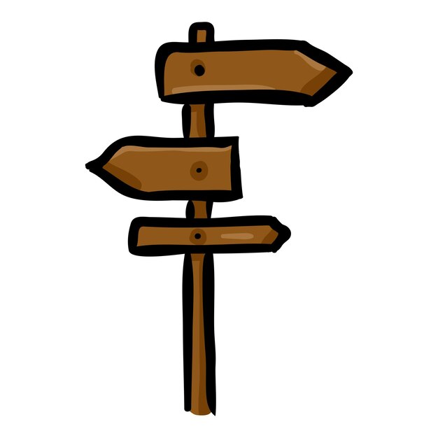 Vector road sign doodle icon