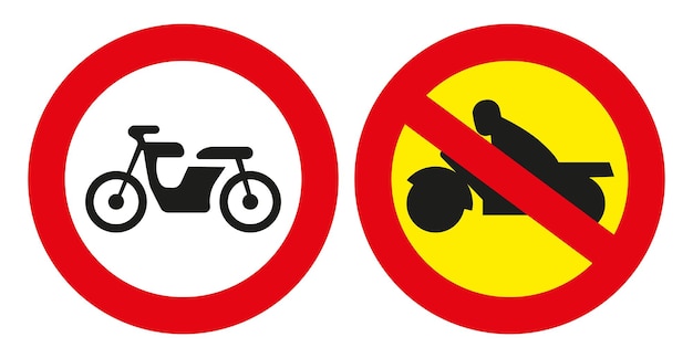 Road sign Driving on a motorcycle is prohibited Prohibition road sign