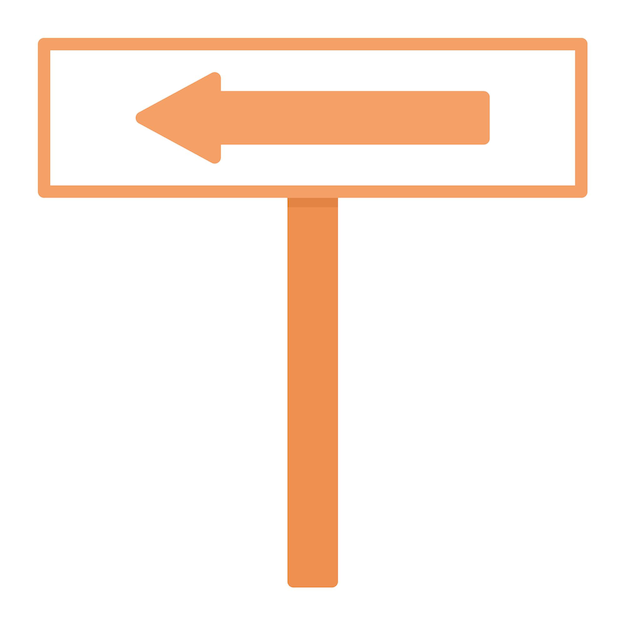 Road Sign Flat Illustration