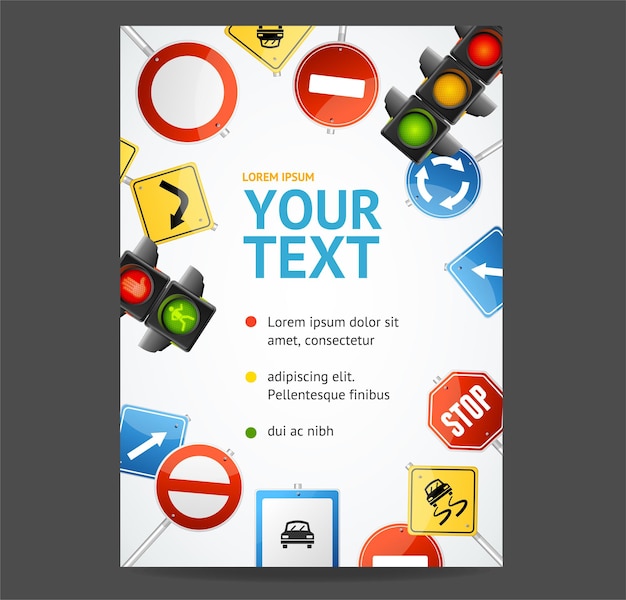 Road Sign Flyer Banner Posters Card Vector