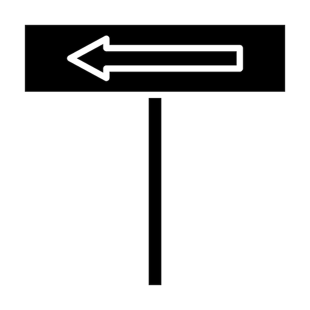 Vettore illustrazione nera solida del glifo del segnale stradale