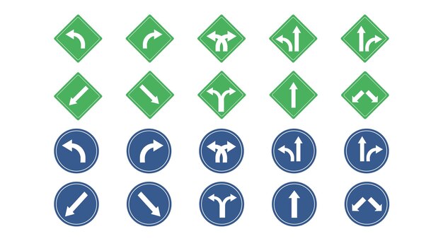 road sign highway Traffic sign collection road sign icon Vector blue traffic sign