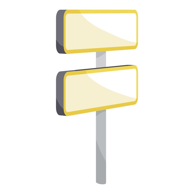 Road sign on pole icon Cartoon illustration of road sign on pole vector icon for web