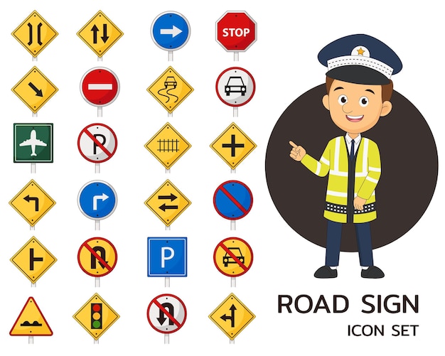 Vector road sign set