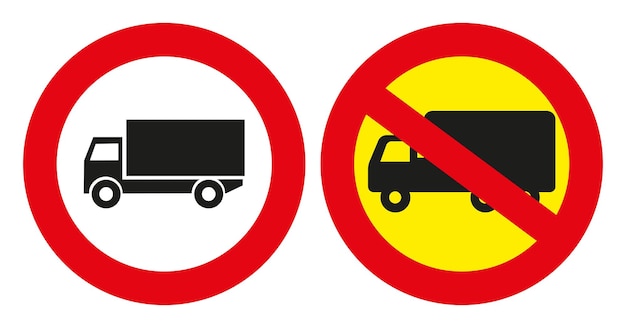 Vettore segnale stradale un segnale che vieta il passaggio del trasporto merci segnale stradale di divieto