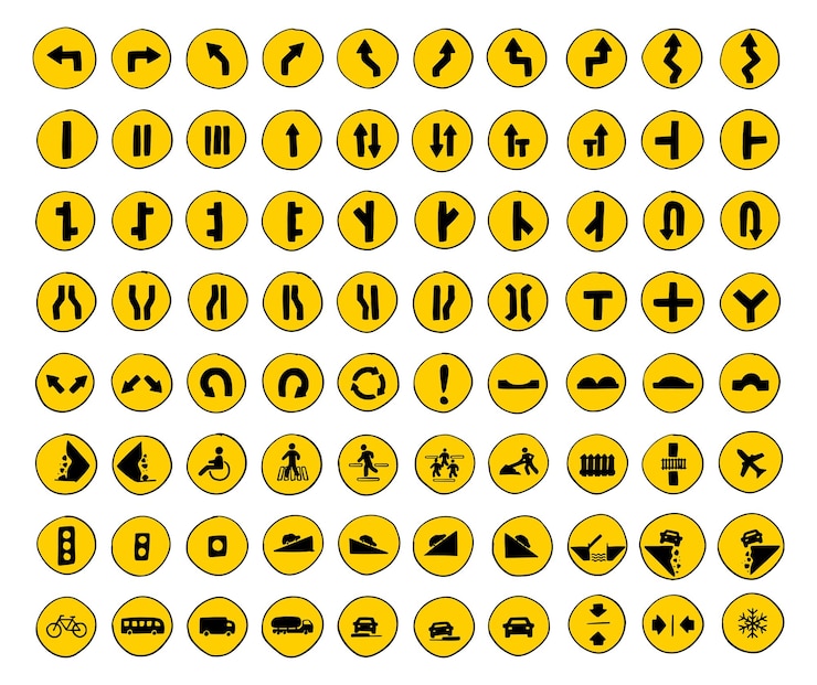 Vector road signs collection