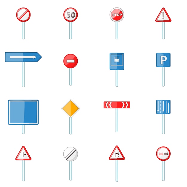 Road signs icons set