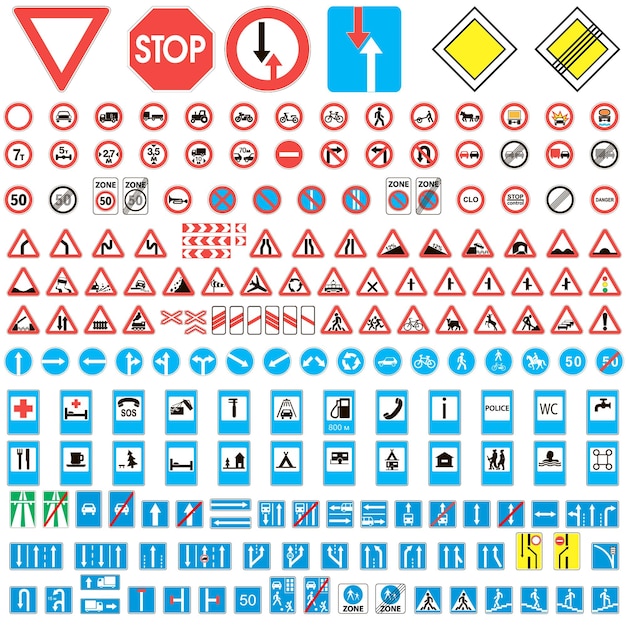 Road signs set