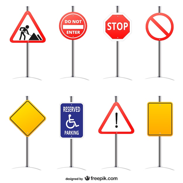 Road signs set