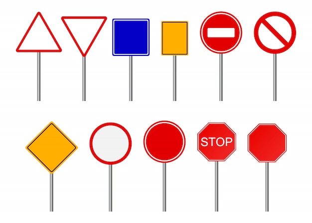 Vector road signs set